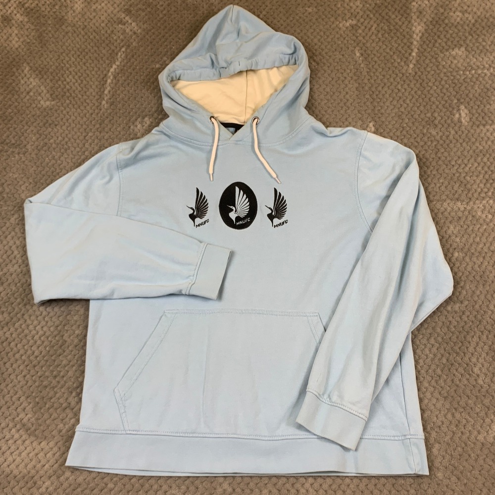 MLS Minnesota United FC Hoodie Mens XL Light Blue MNUFC Loon Logo Soccer